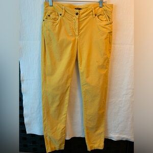 J.McLaughlin ankle velvet pants jeans size 10 yellow skinny